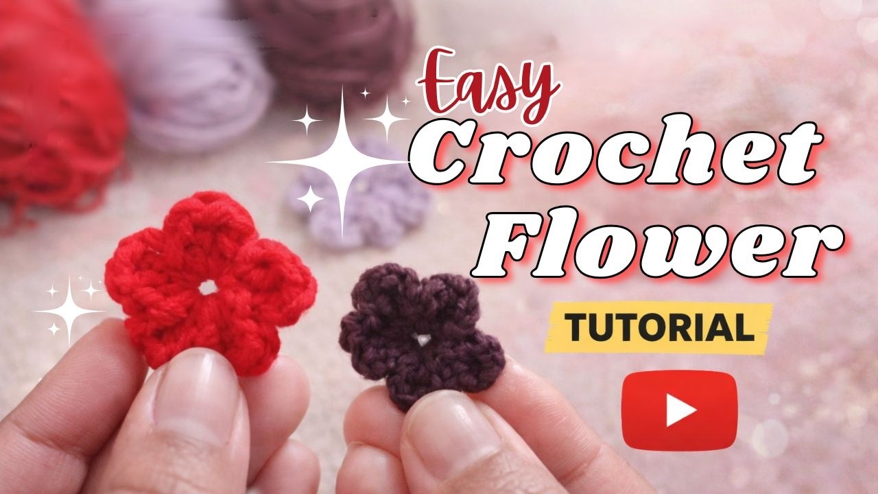 Easy Crochet Flower for Beginners 🌸| 5-Minute Easy Flower
