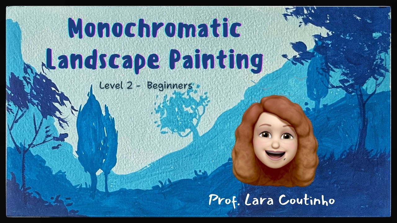 Gouache Monochrome Landscape in Less Than 5 mins | Easy and Beginner Friendly