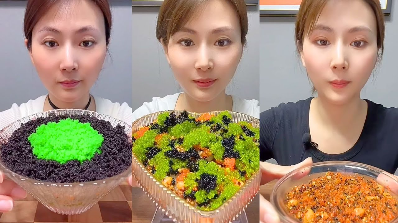 Chinese Colorful Fish Roe & Spicy Seafood ASMR | Crunchy Eating Sounds #71