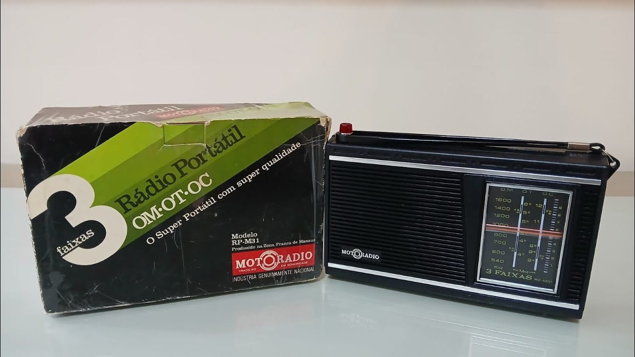 Motoradio RP-M31 3 faixas segunda vers&atilde;o em estado de novo com caixa.