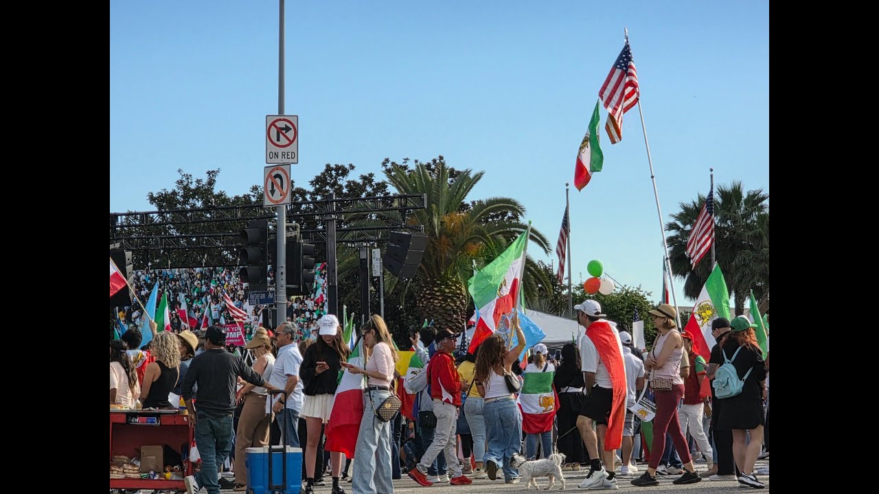 IRANIAN'S Celebrate at Federal Building Westwood Ca #losangeles #iran #breakingnews