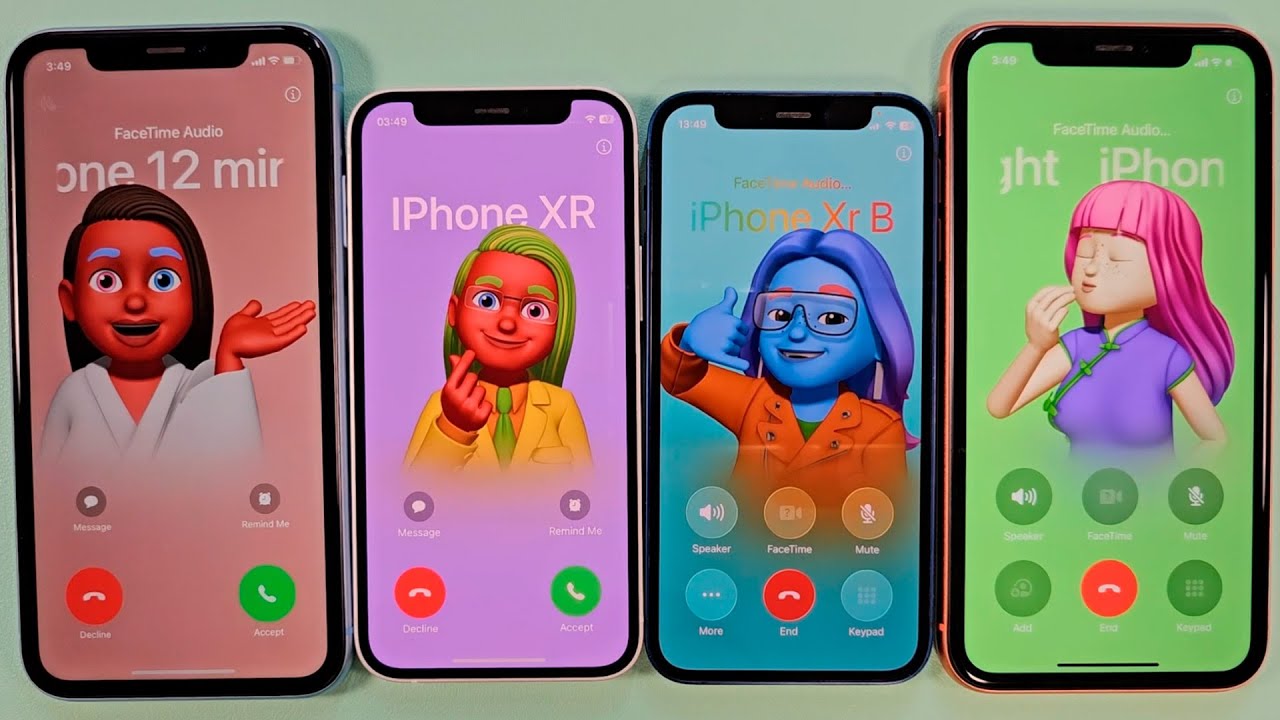 New iOS 26 Facetime Incoming Call two iPhone 12 mini vs two iPhone XR At The Same Time