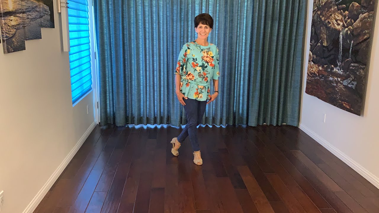 Strait Cha Cha line dance demonstration and tutorial by Stephie
