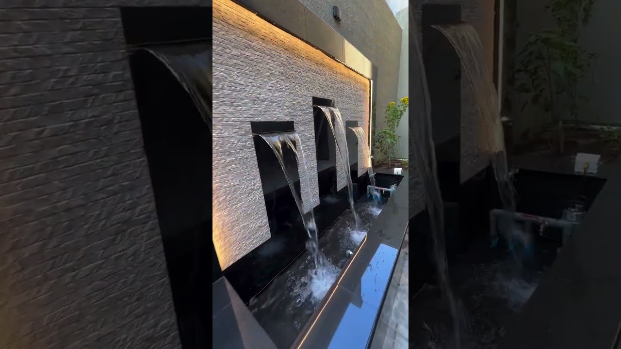 Waterfall Wall Cladding Work| water fountain|#house #construction #architectsvision| Elevation Work|