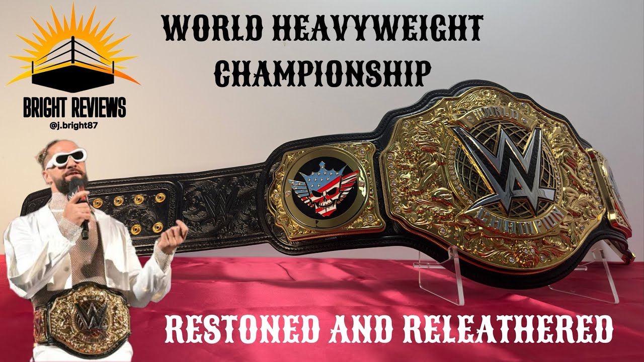 WWE WORLD HEAVYWEIGHT CHAMPIONSHIP | RESTONED & RELEATHERED | #wwe #wweshop | BRIGHT REVIEWS 4K