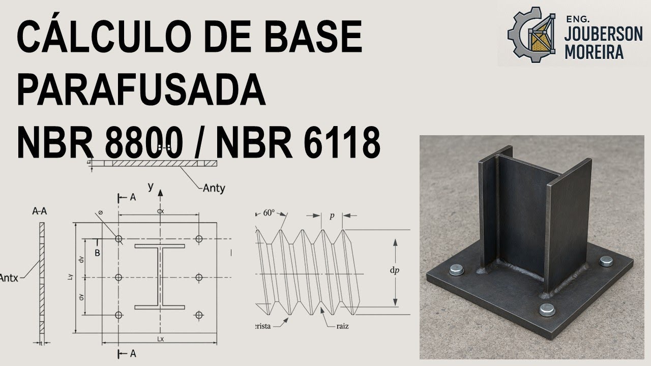 C&Aacute;LCULO DE BASE PARAFUSADA NBR 8800 / NBR 6118 - PLANILHA COMPLETA
