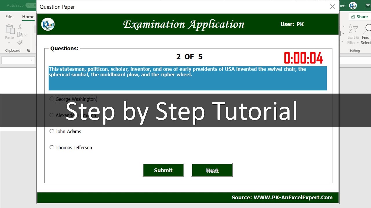 Exam Application Form with Timer | Step by Step Tutorial