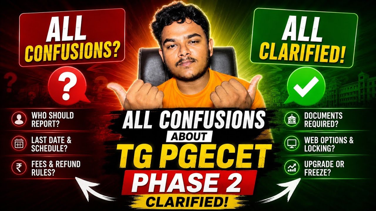TG PGECET Phase 2 | All Your Doubts & Confusions Clarified 🔥 | Complete Counselling Guide