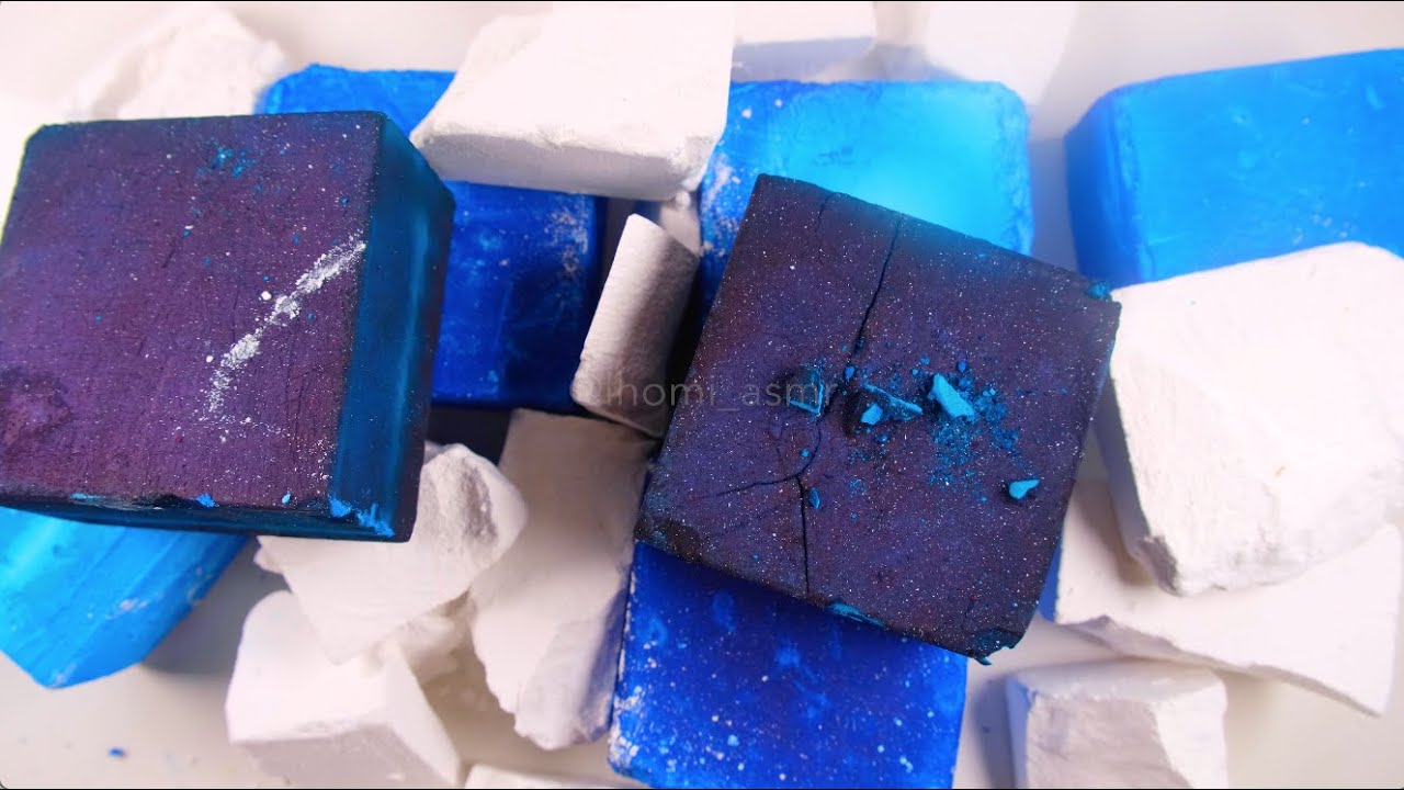 9 Soft Vibrant Dyed Gymchalk Crushing | ASMR | Satisfying sound | Ultimate Relaxation