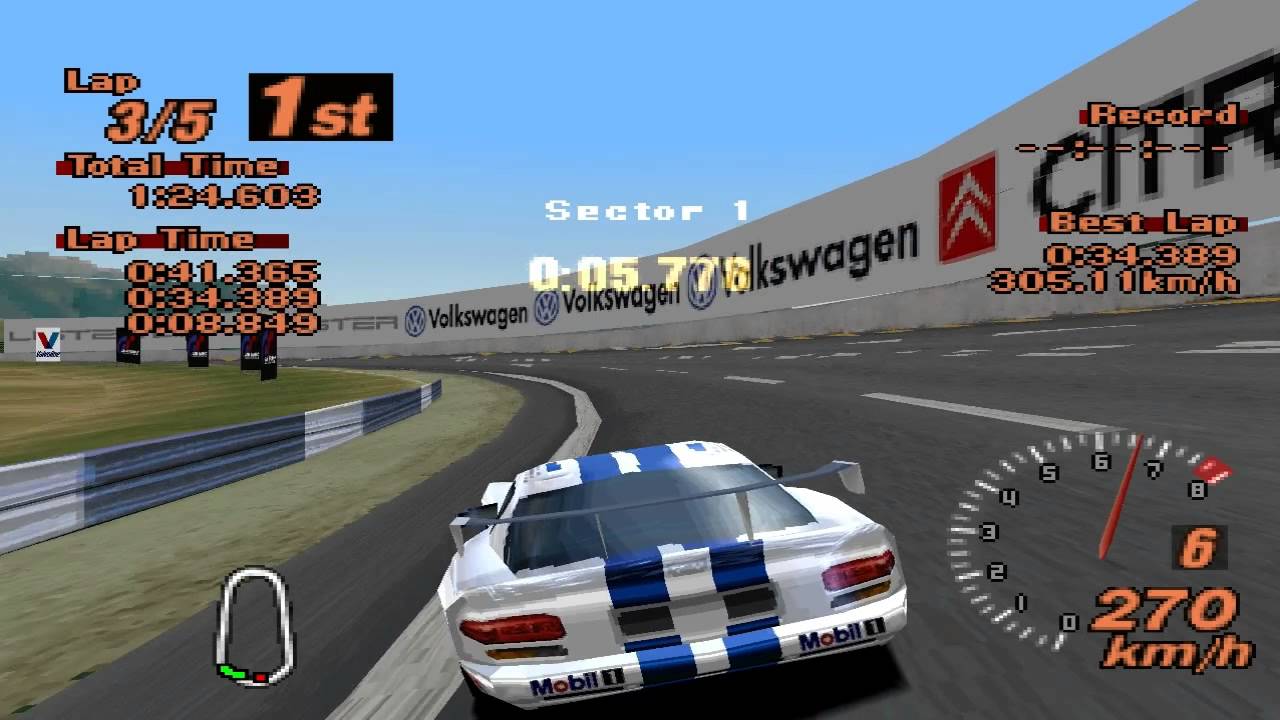 Gran Turismo 2 - Super Speedway - Dodge Viper GTS-R - ePSXe 1.8.0