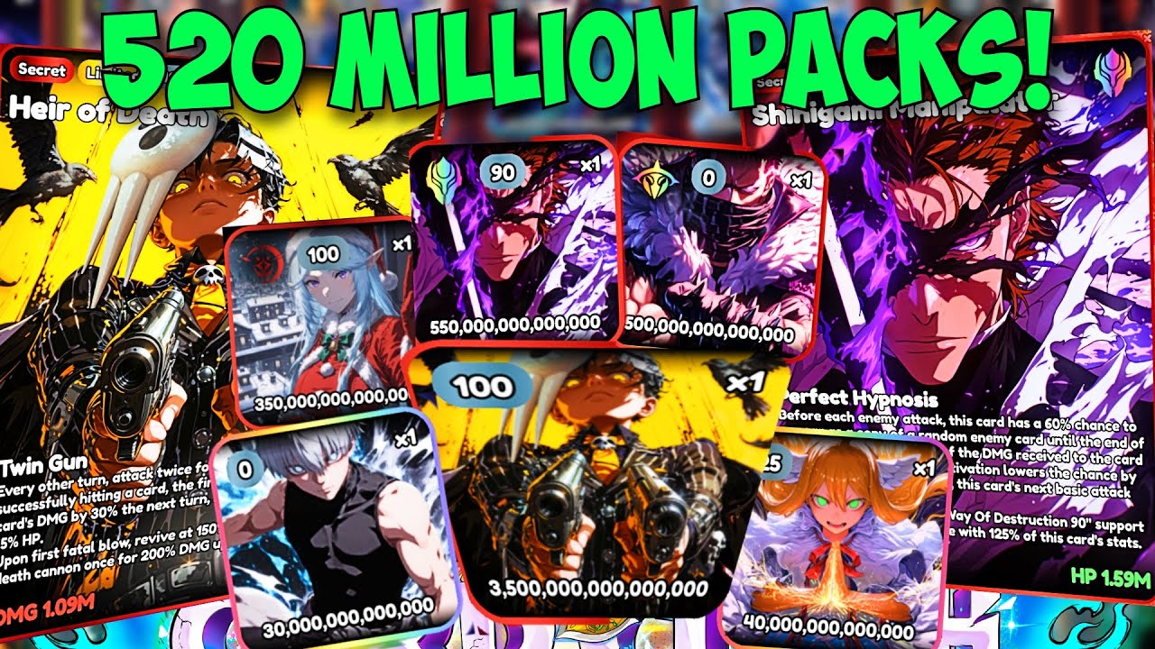 INSANE 3.5 QUADRILLION! My New BEST Opening With 520 MILLION Packs In Anime Card Clash