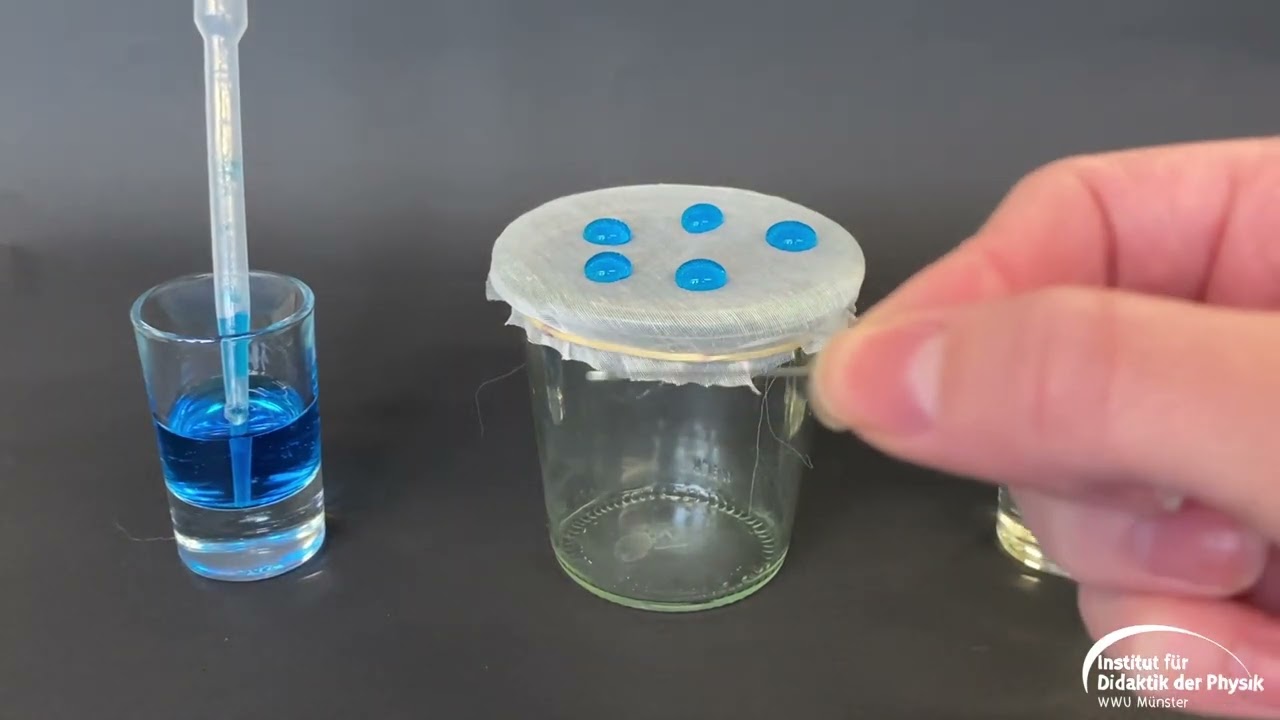 Wasser und Klima - Oberfl&auml;chenspannung von Wassertropfen