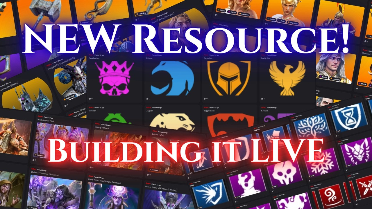 Godforge Game Resource! Building it LIVE!!!
