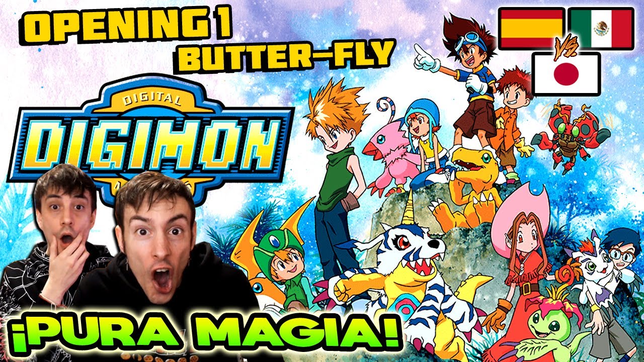 ESPAÑOLES REACCIONAN A DIGIMON DOBLAJE LATINO 💥BUTTERFLY | OPENING 1💥