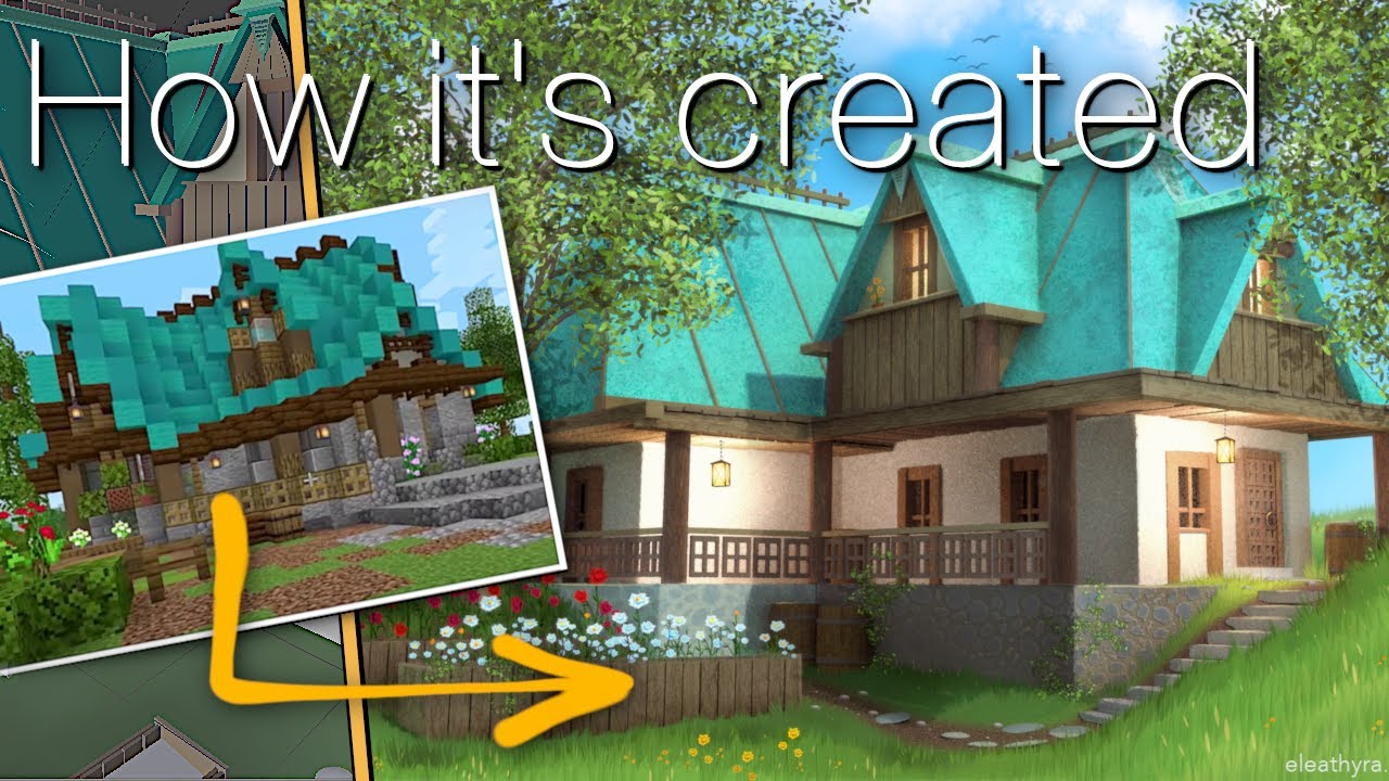 Let's Turn Minecraft into Digital Art 🏡  Satisfying time-lapse of Digital Painting in GIMP