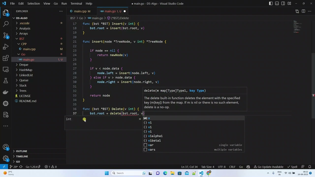 Binary Search Trees Using Go/Golang