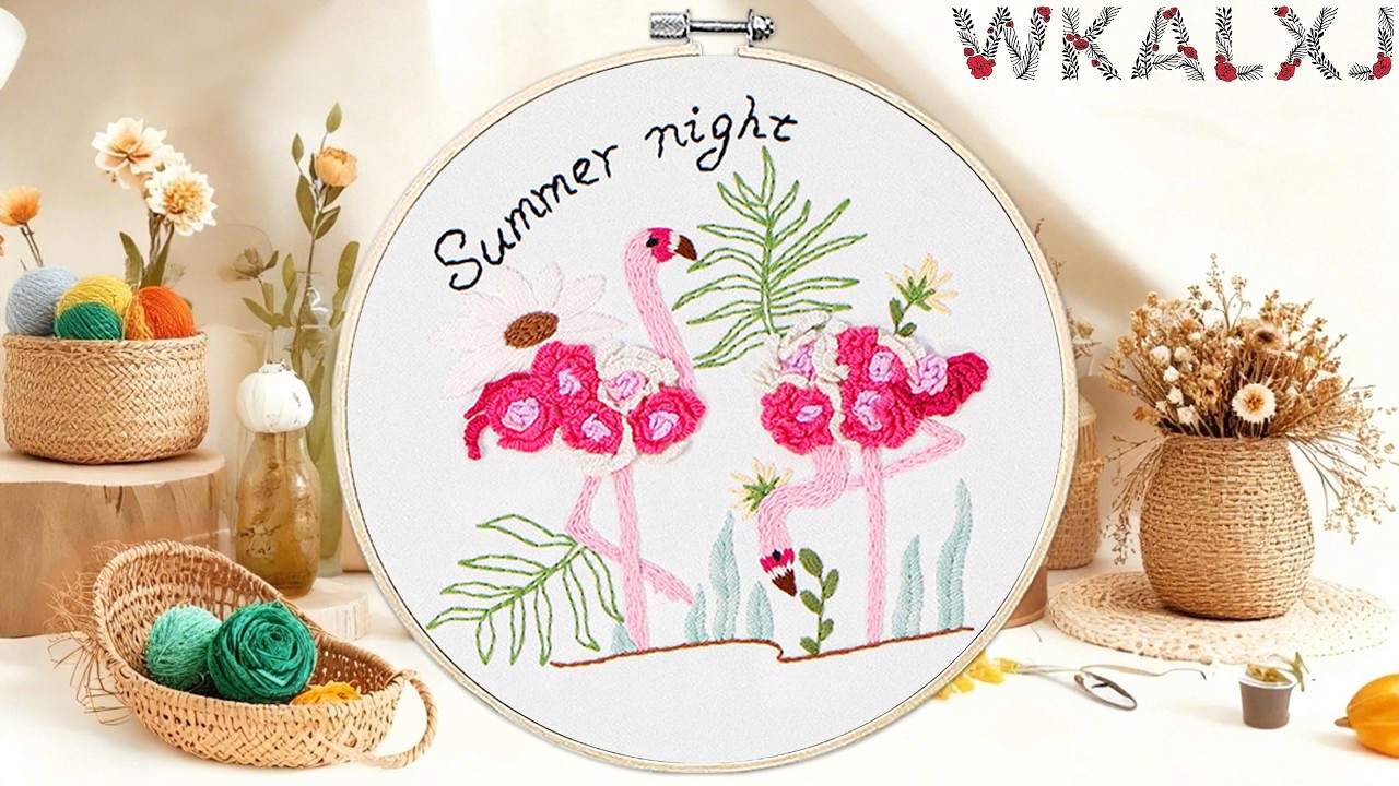 Embroidery Kits Flamingo