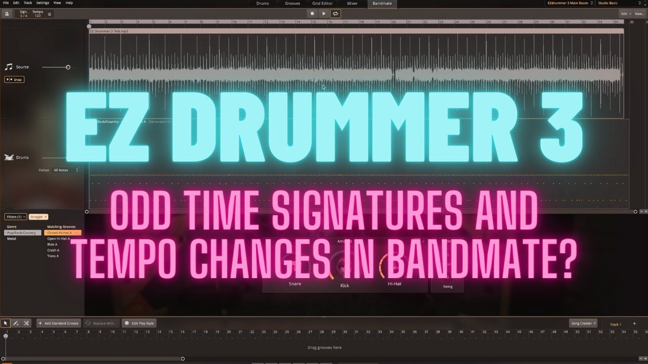 Odd Time and Tempo Changes in EZ Drummer 3 - Here's How to Make it EASY