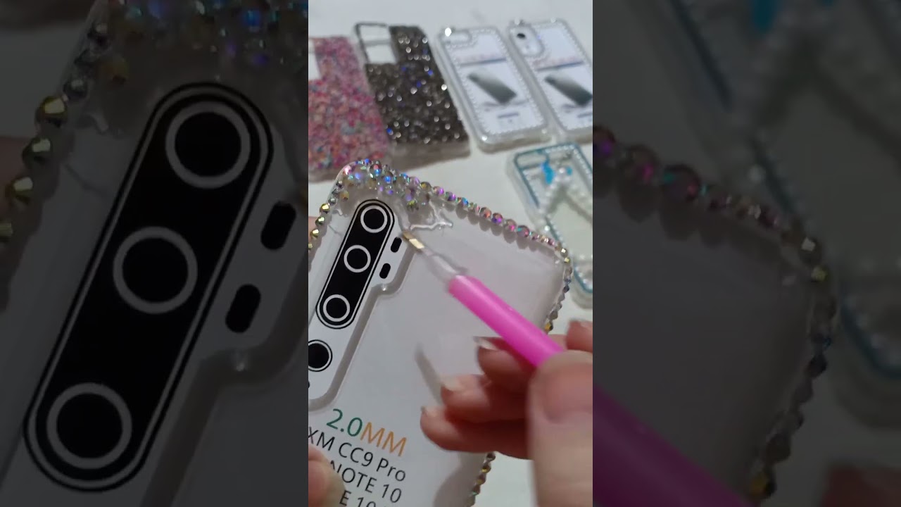 ترصيع جراب موبايل بإستراس كريستال عصفور