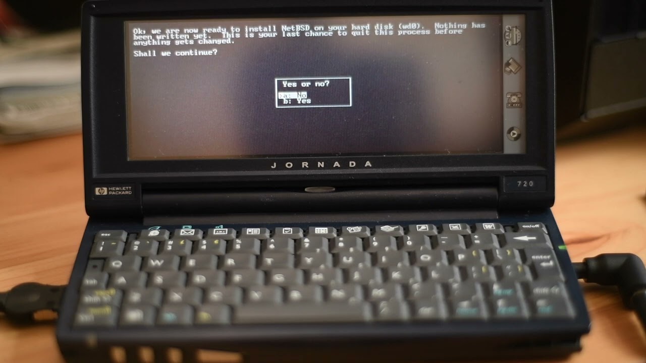 NetBSD 10.1 installation on the HP Jornada 720