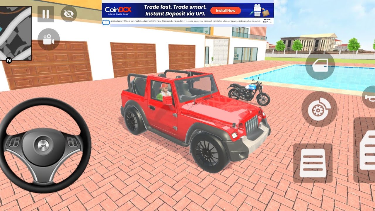 New Thar Red colour 3d car  || Car driving game || Thar games || 