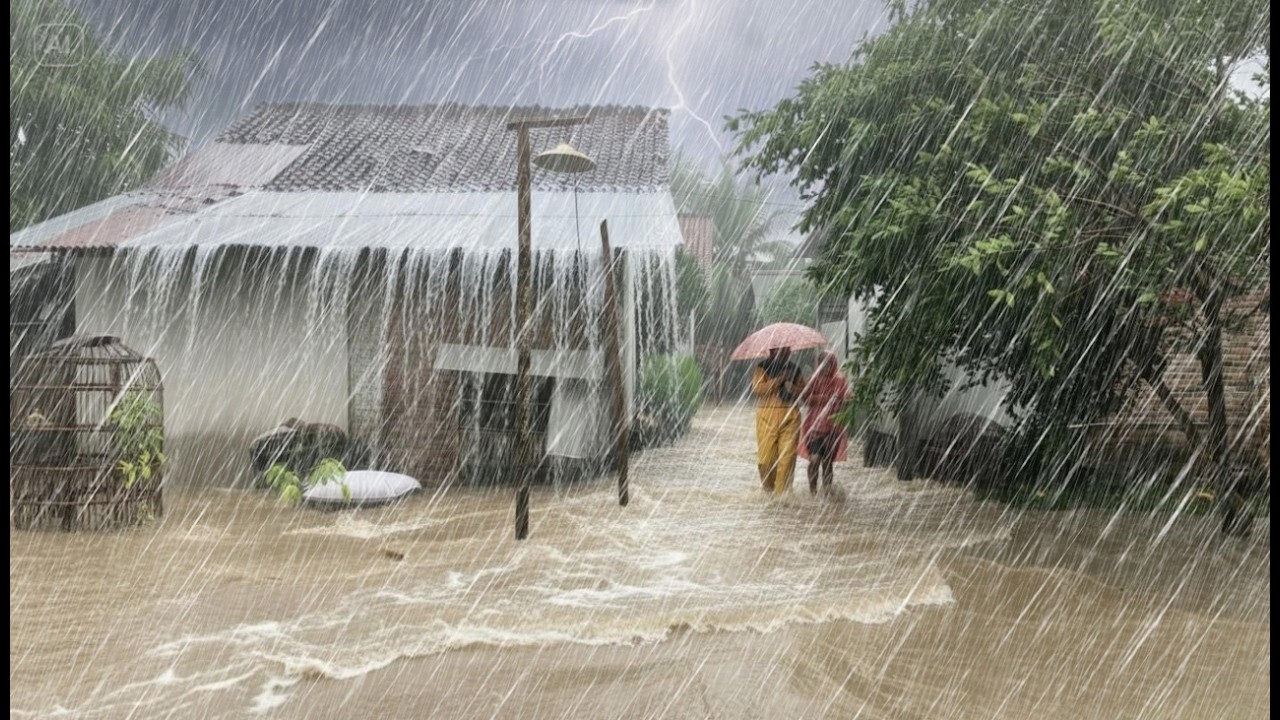 You Will Fall Asleep in Minutes 🌧️ Heavy Rain & Thunder in a Peaceful Village | Deep Sleep