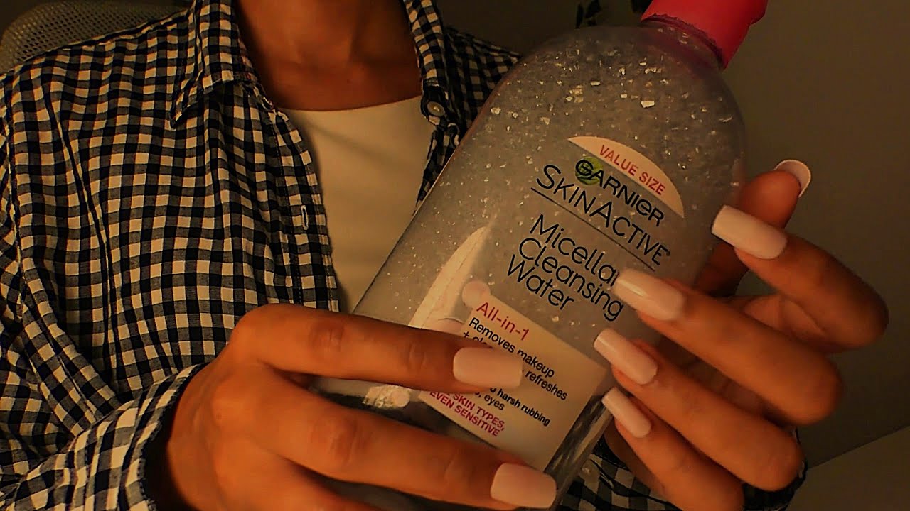 ASMR skincare routine for sleep 🧴🔮 cleansing sounds, face massage