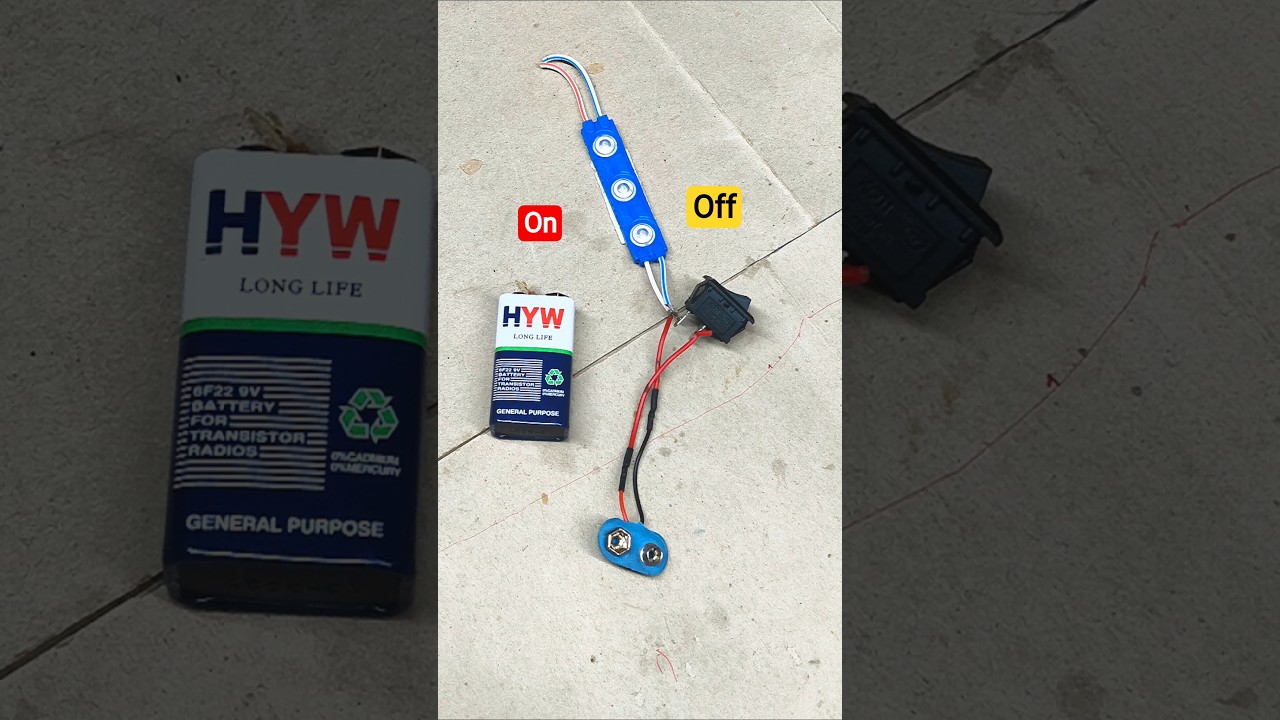 On Off Switch Battery🔋 connection 😱😱#bholekatechnical #motor