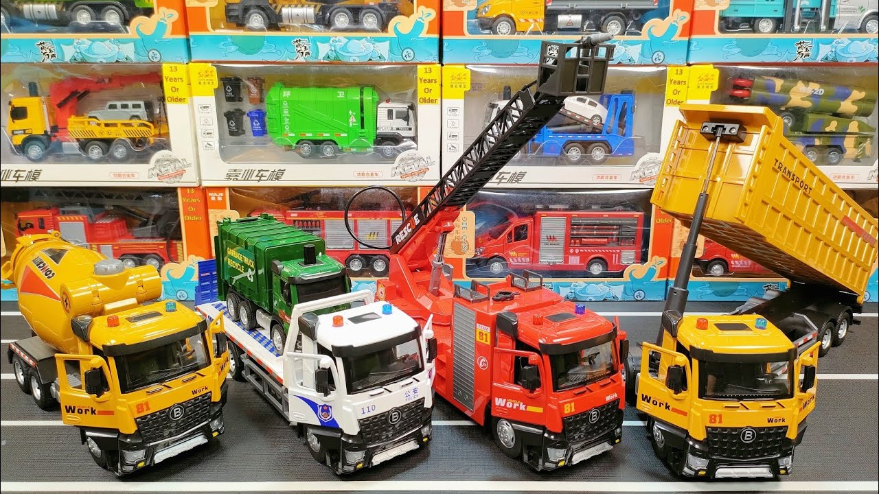 Review Of Diecast Trucks For Mixer Truck, Flatbed Truck, Fire Truck, Trailer Truck