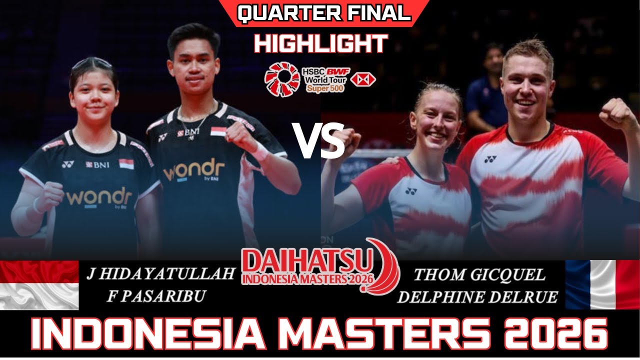 AMAZING! JAFAR/FELISHA (INA) vs GICQUEL/DELRUE (FRA)[XD]QF | Indonesia Masters 2026 Badminton