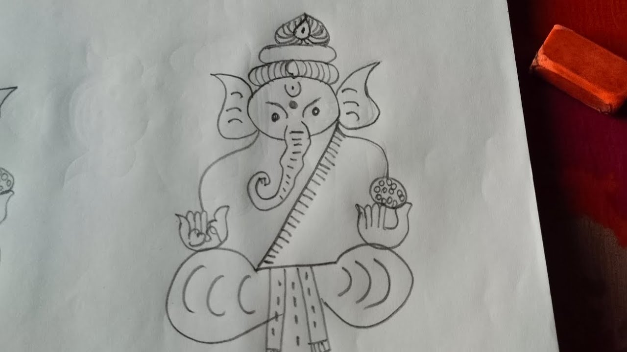 2 ನಂಬರ್ ನಲ್ಲಿ ಸುಲಭವಾಗಿ ಗಣೇಶ ಡ್ರಾಯಿಂಗ್ ಮಾಡುವ ವಿಧಾನ#rangoli #small 🙏🙏