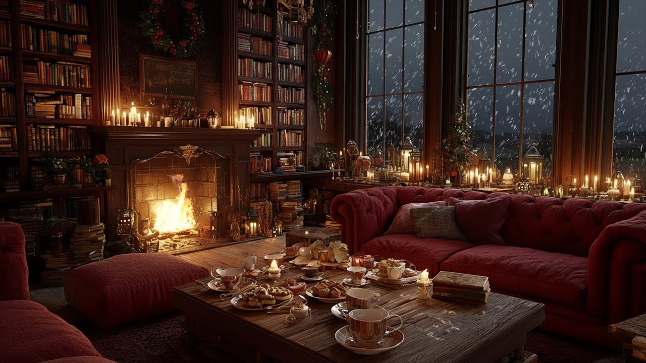 Gentle Piano Breathing Within Firelit Winter ❄️ A Quiet Soundscape for Focus