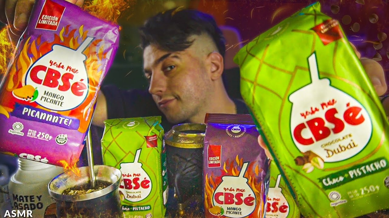 ASMR - Probando YERBAS virales CBSé PICANTE y CHOCOLATE DUBAI 🍫🔥ASMR Argentina
