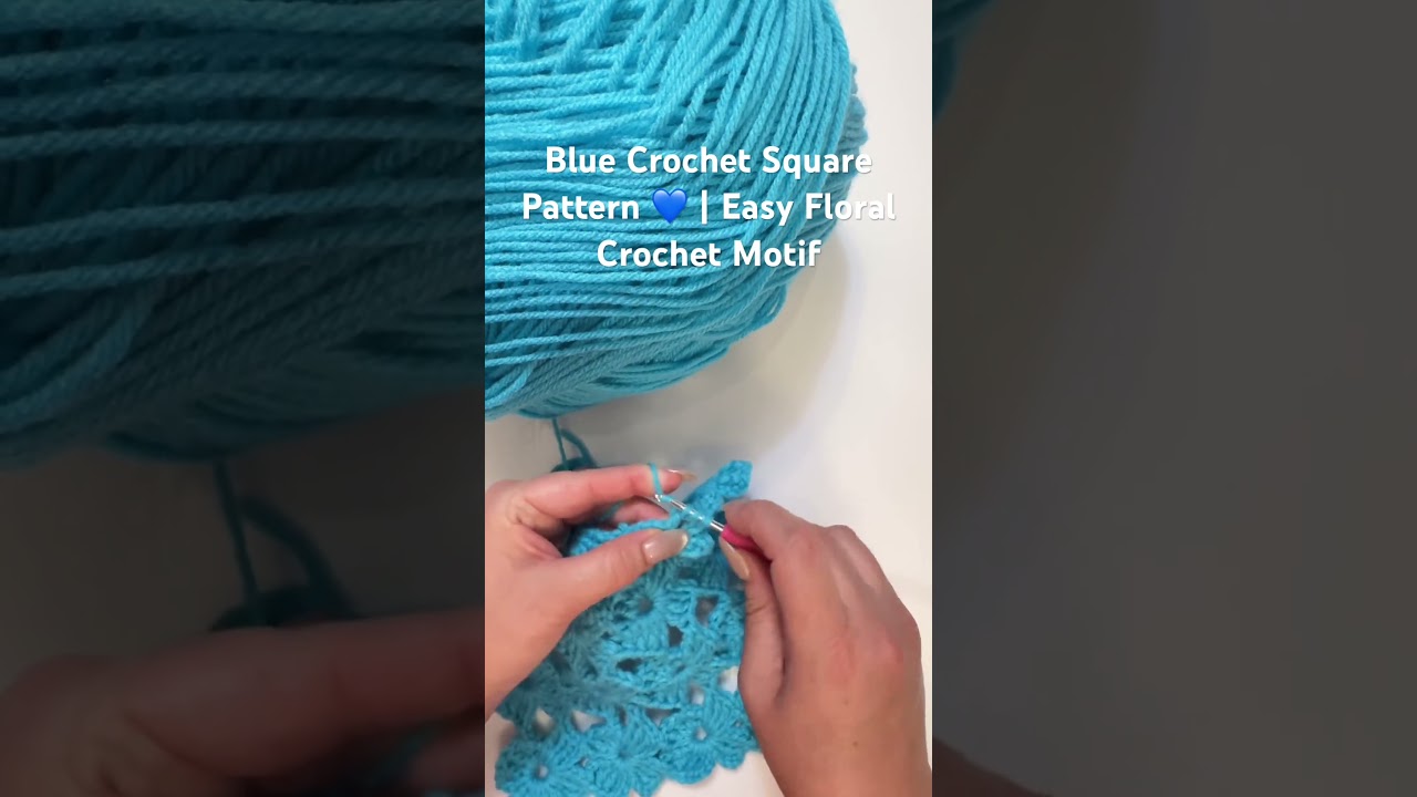 Blue Crochet Square Pattern 💙  