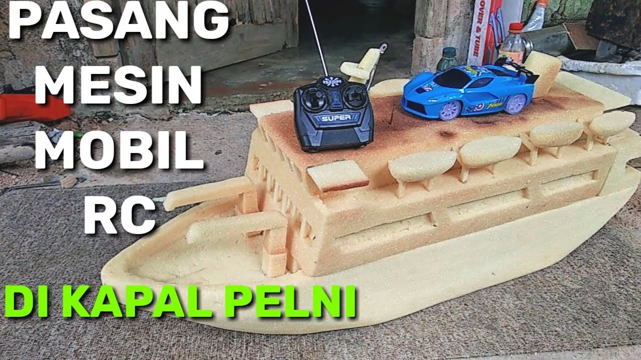 mesin mobil rc dipasang untuk kapal