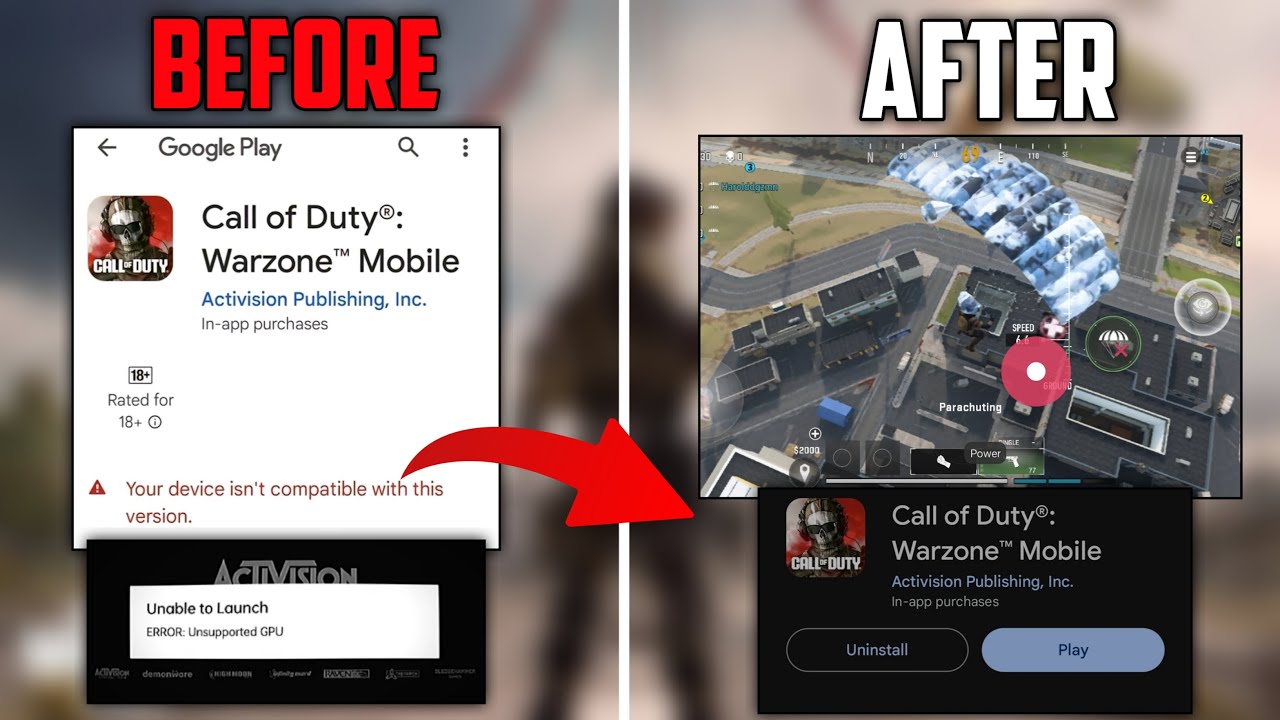 Как установить/скачать новую версию COD Warzone Mobile на неподдерживаемые видеокарты и слабые ус...