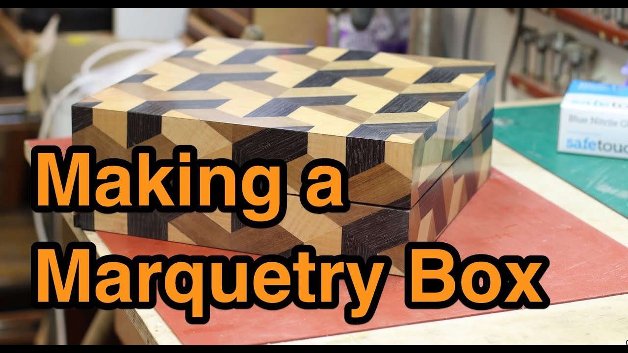 Marquetry box using three veneers Harrow Marquetry Group