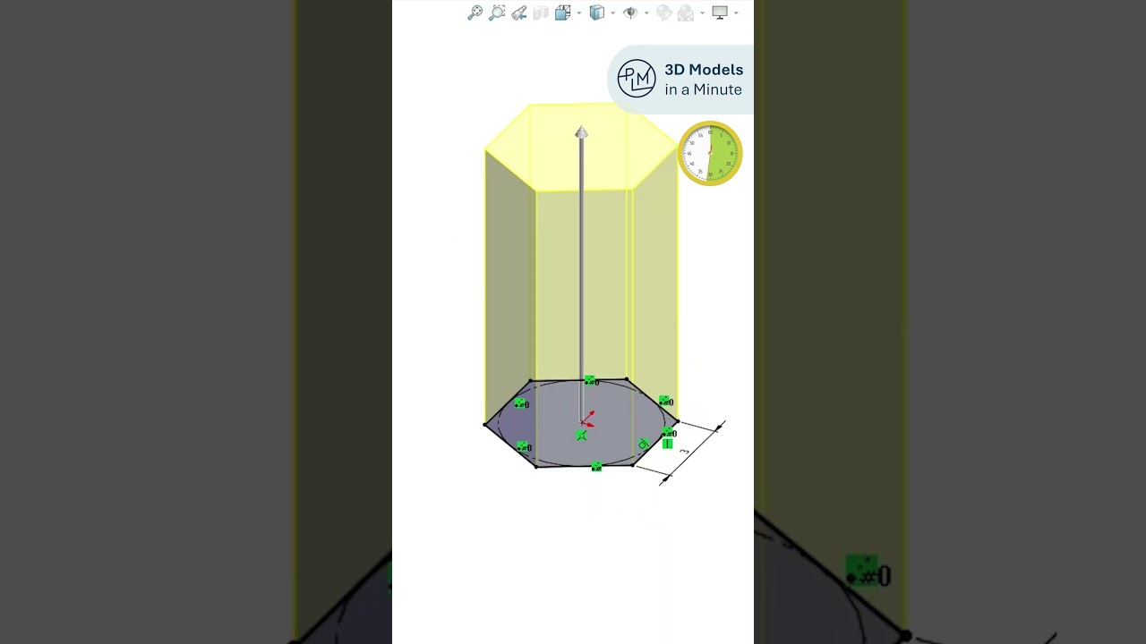 SOLIDWORKS 3D Model in a Minute: Pencil #solidworks #3dcad