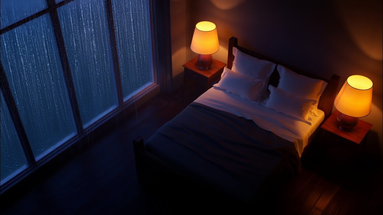 1 Hour Heavy Rain on Window for Deep Focus & Study 🌧️ Cozy Bedroom Ambience