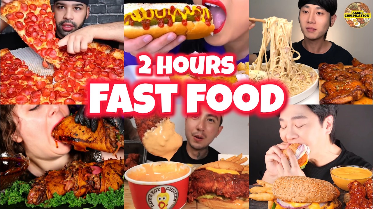 2 HOURS mukbangers devouring too much FAST FOOD  🍔🍕🌭🍝🌮🍗🔥😋 (bigbites) Part 1