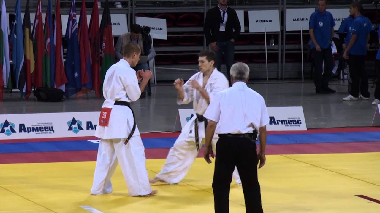Darren Stringer (Great Britain) v Andrej Marmysh (Belarus) Men's -65kg Kyokushin Knockdown Karate