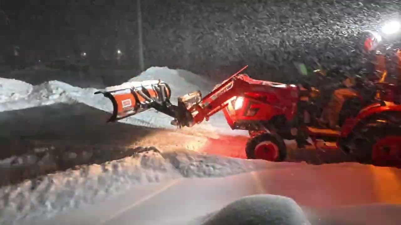 Plowing Gravel Driveway with tractor : Winter Storm Fern