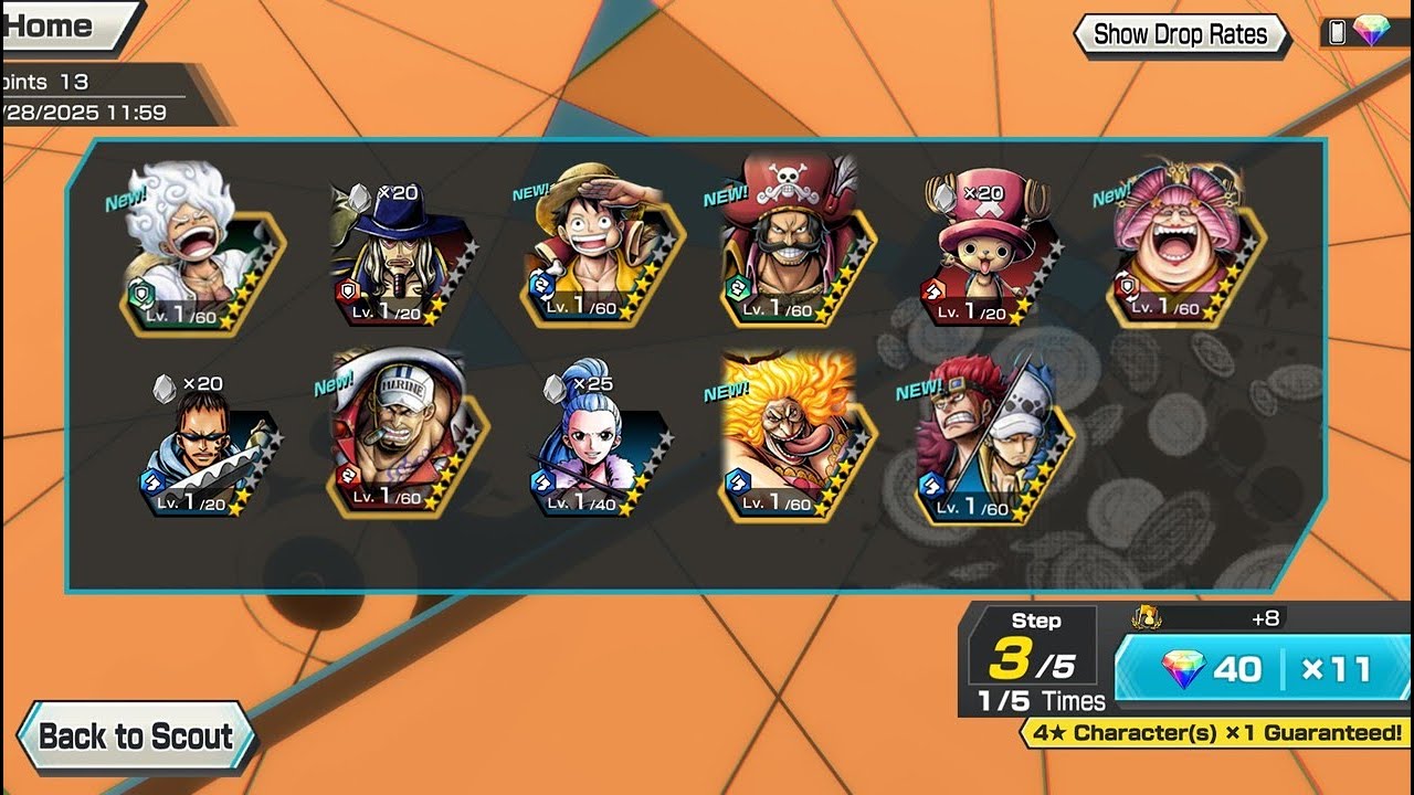 I Hit 0.0153846% Drop Rates in One Piece Bounty Rush OPBR 13 EX Banner Summons