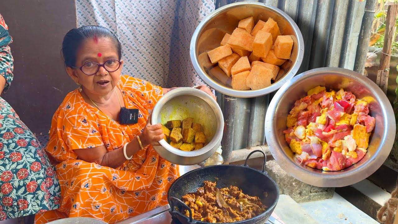 ওল কোচু দিয়ে হাঁসের মাংস Ol Kochu diye Hasher Mangshu