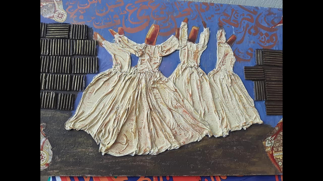 كورس ديكوباج مجانى عجينة قماش وورق مناديل mixed media
