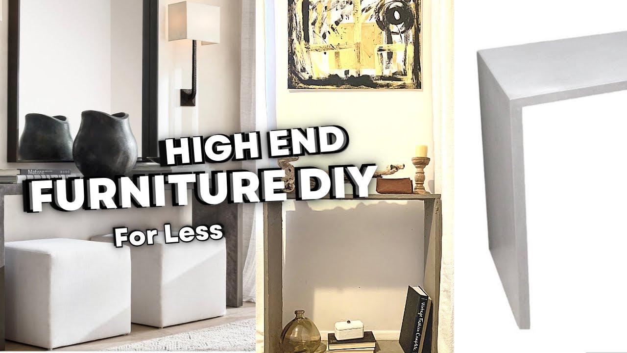 High End Cement Waterfall Console Table Dupe DIY | How To Make A Concrete Console Table