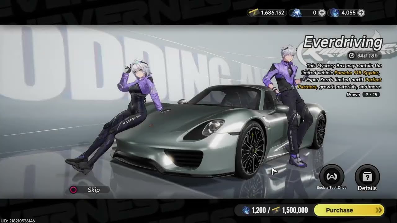 NTE 1.1 Everdriving Mystery Box Porsche 918 Spyder | Neverness to Everness