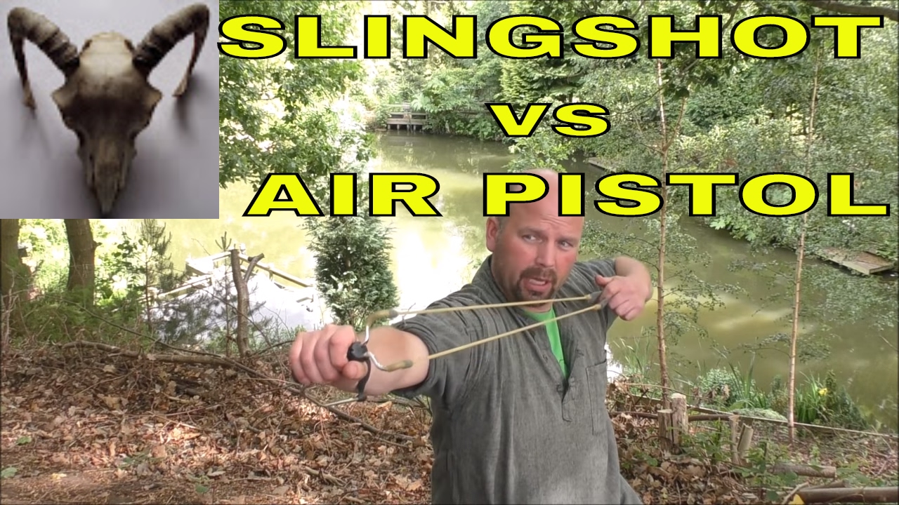 Pocketshot vs Black Widow vs Weirhauch HW45 - Slingshot or Air Pistol for Survival?