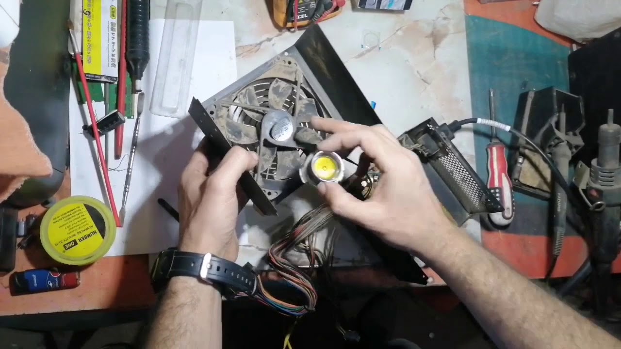 تصليح مروحه الباورسبلاي powersupply and comuter fan repair