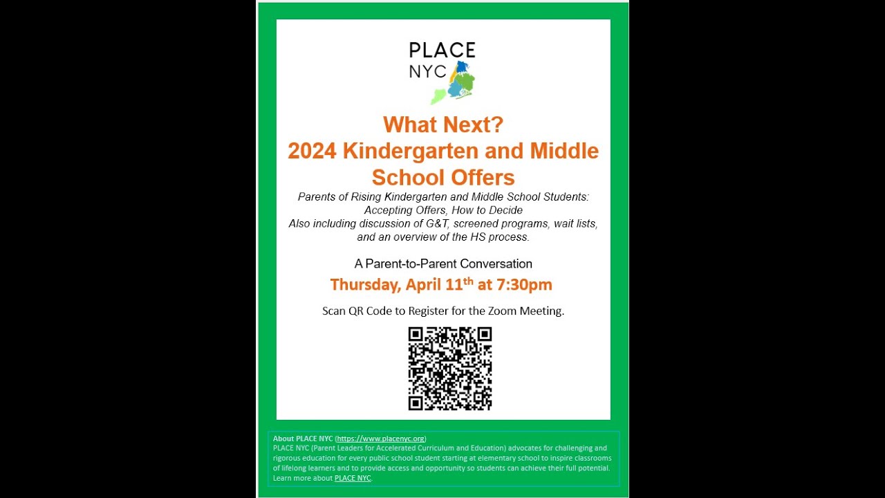 2024 Kindergarten and Middle School Offers. What Next?